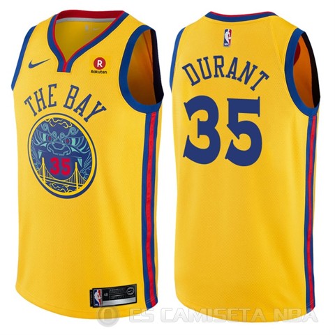Camiseta Kevin Durant #35 Golden State Warriors Ciudad Amarillo - Haga un click en la imagen para cerrar